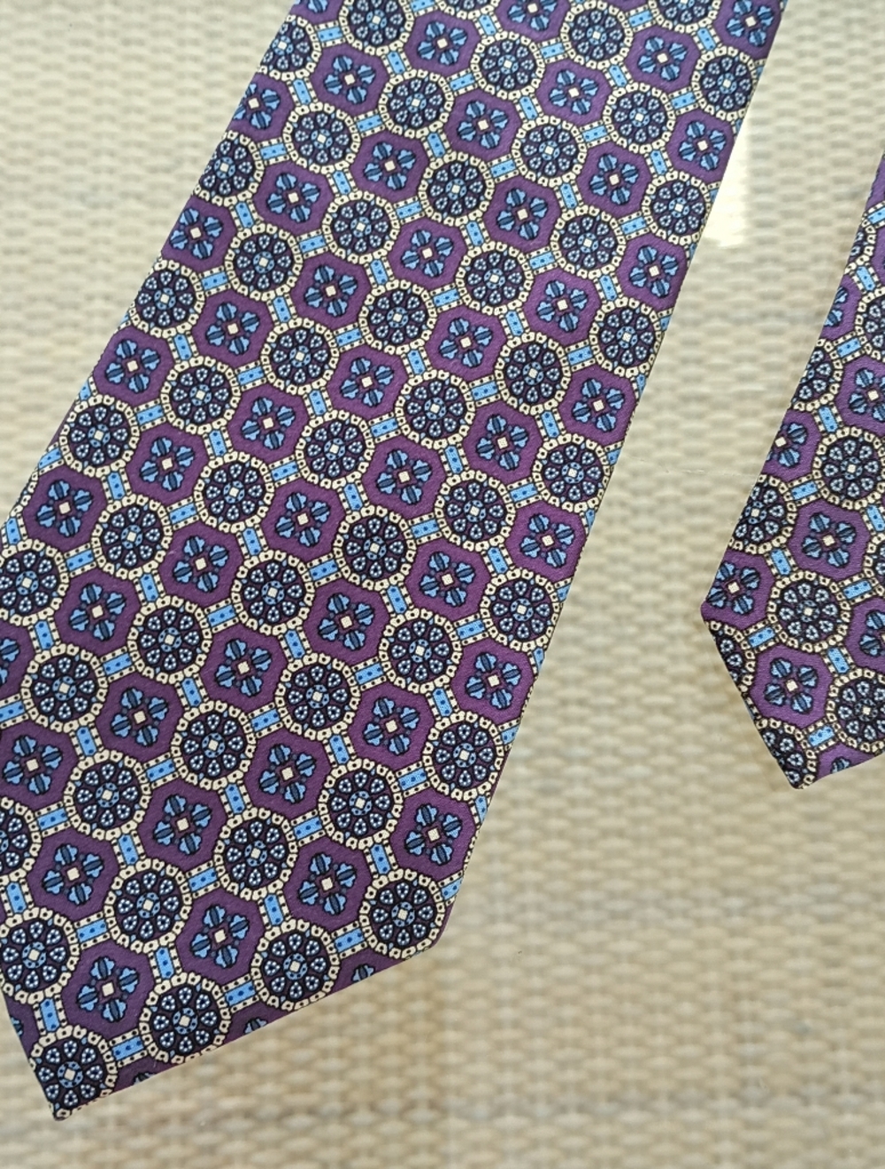 Vintage Pierre Cardin Silk Tie Geometric Multicolor 59X3" EUC
